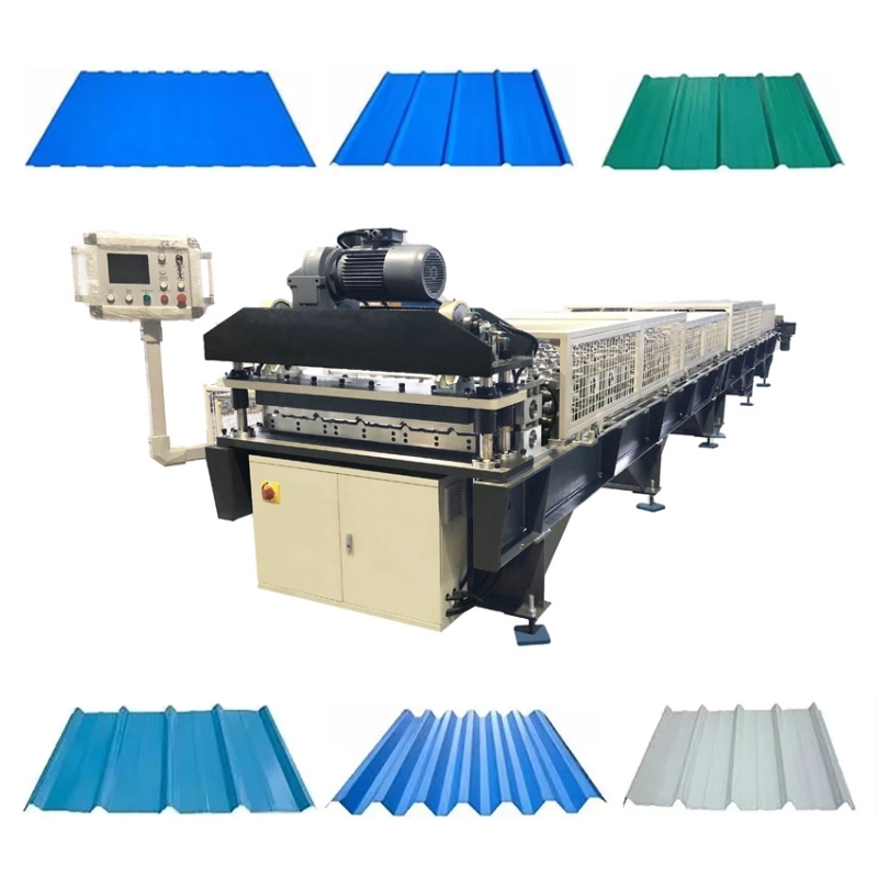 Automatic PPGI IBR Panel Single Layer Trapezoidal Metal Roofing Roll Forming Machine
